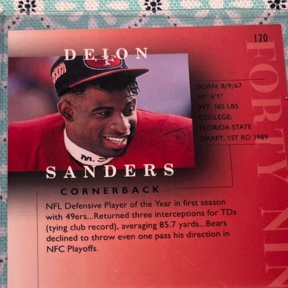 Deion SANDERS 1995 Skybox TRADED Football card #120 - Picture 3 of 5